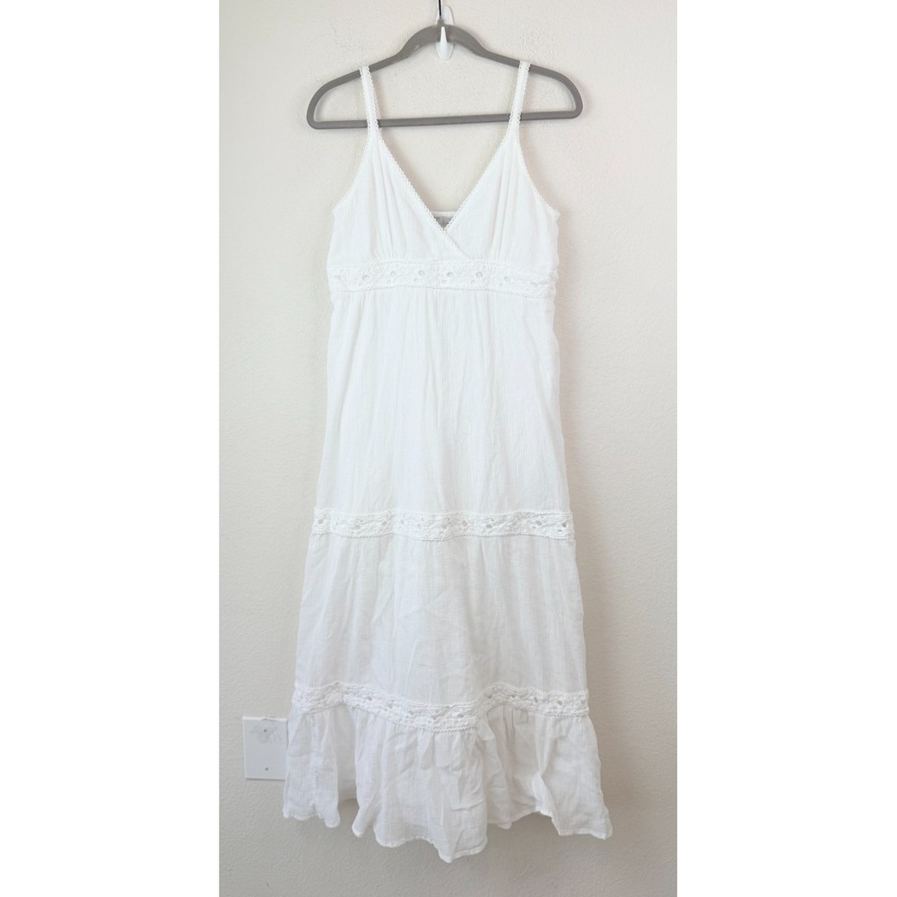 Old Navy White Maxi Dress with Lace Trim
